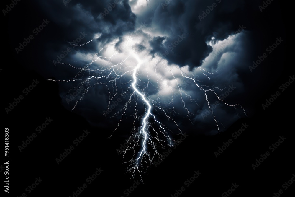 Dramatic lightning storm at night Dramatic lightning storm at night