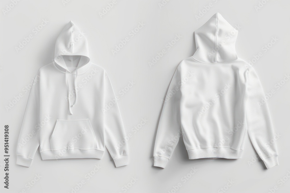 White blank hoodie front back White blank hoodie front back