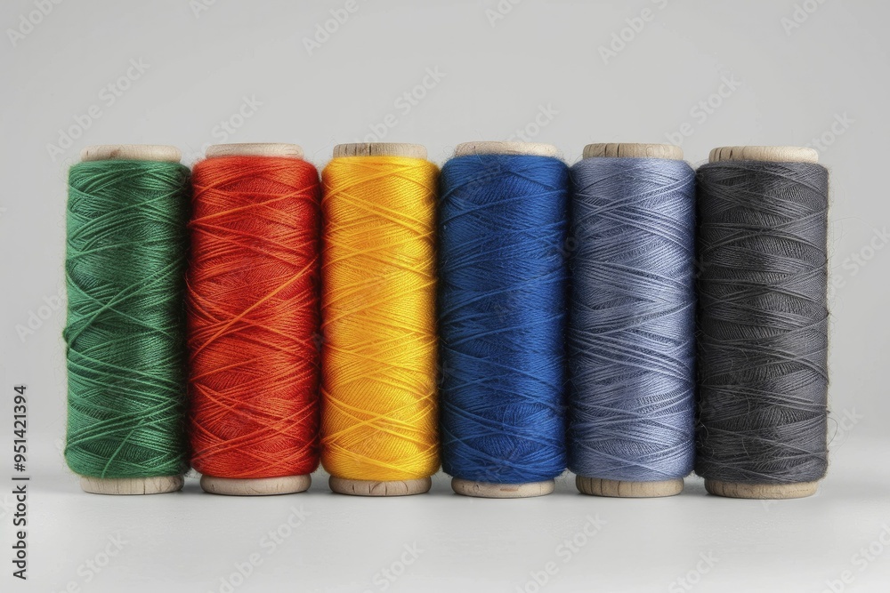 Collection of colorful thread spools, showcasing the vibrant hues and textures, perfect for crafting and DIY projects. Collection of colorful thread spools, showcasing the vibrant hues and textures, perfect for crafting and DIY projects.