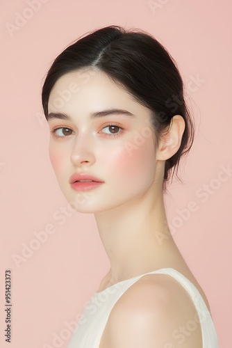 Portrait Photography of A Glossy Skin Natural Beauty Model