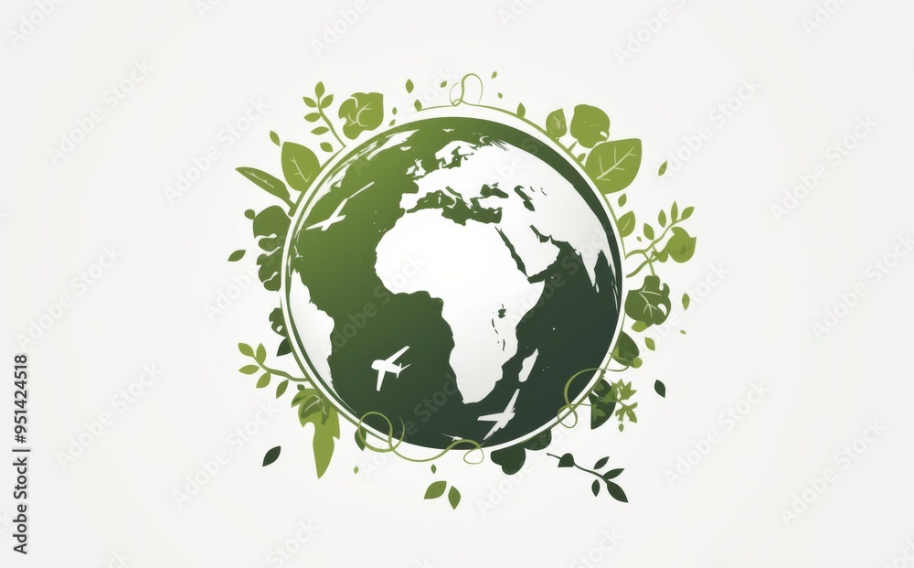 Eco-friendly vector logo of green Earth with trees, global map for environmental protection action day. Eco-friendly vector logo of green Earth with trees, global map for environmental protection action day.