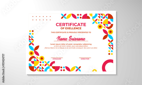 Modern flat certificate design template