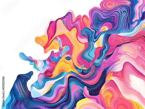 Mesmerizing Psychedelic Music Festival Poster with Swirling Geometric Patterns and Vibrant Color Gradients