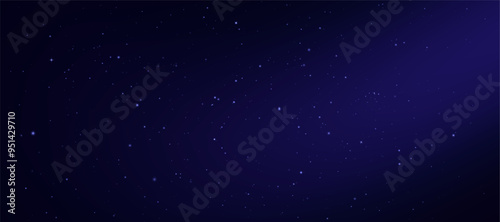 Starry sky with blue shimmer. Sky background with stars. Night sky with special gradient light effect.
