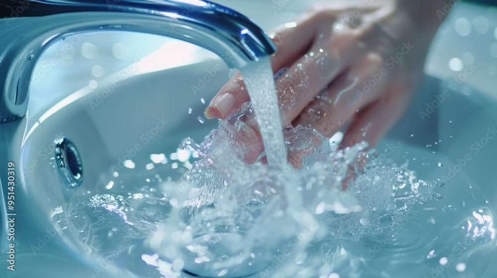 Fototapeta premium Water Splashing in a Sink