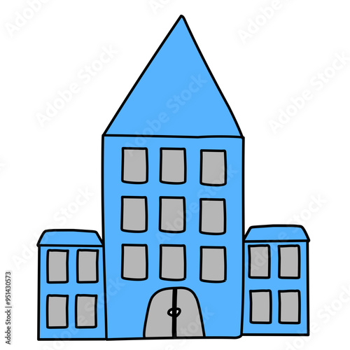doodle illustration of a house or multi-storey building