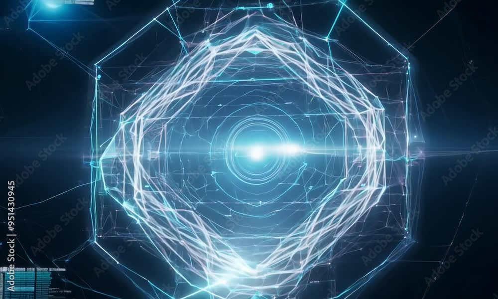 futuristic opening motion videos with hologram style and space theme