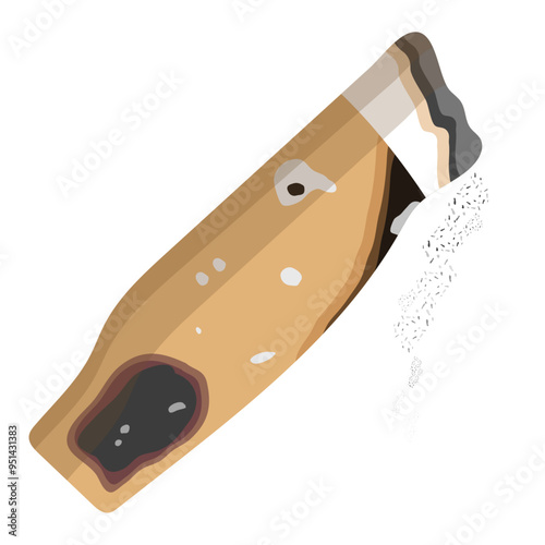 isolated consumed cigarette vector illustration