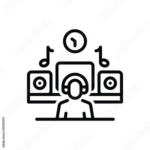 Black line icon for composer