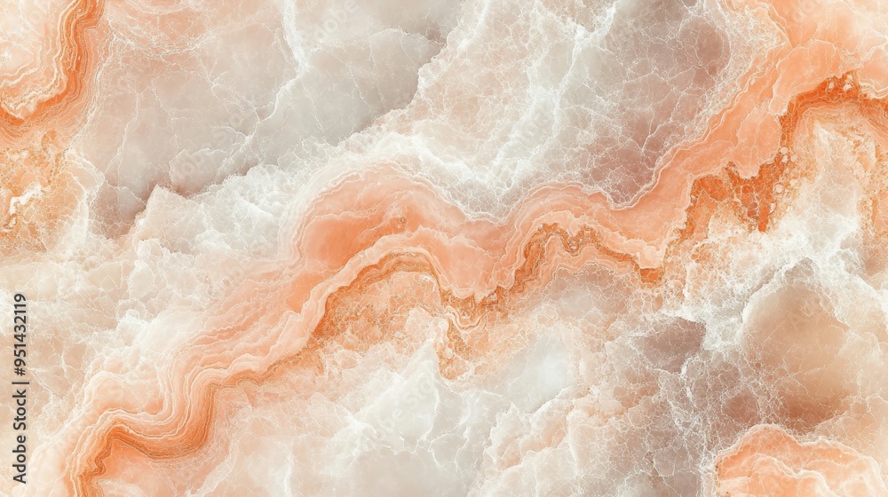 Fototapeta premium Seamless ivory marble with peach veins, [Abstract Background Marble], [Warm and soft]