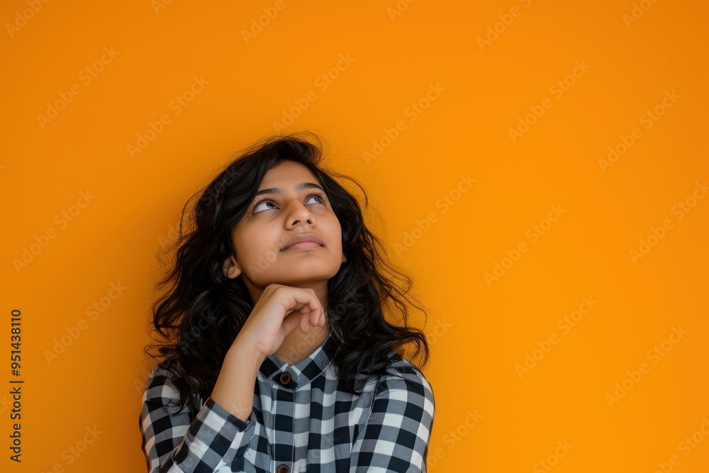 Indian student looking upwards portrait contemplation relaxation. Indian student looking upwards portrait contemplation relaxation.