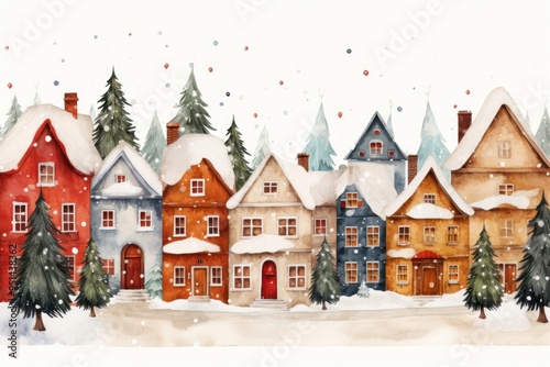 Wooden christmas old town tree architecture neighborhood.