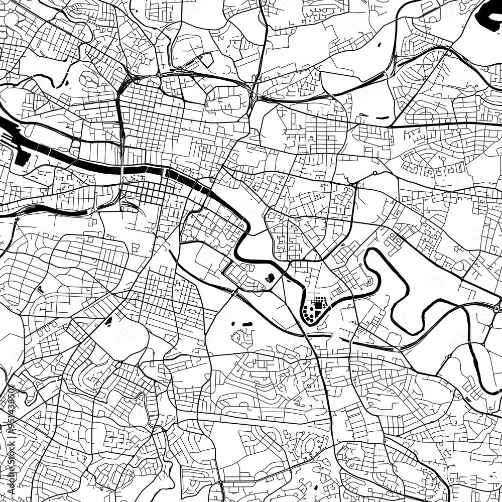 City Monochrome Black and White Minimalist Street Road Aesthetic Decoration Map City Monochrome Black and White Minimalist Street Road Aesthetic Decoration Map