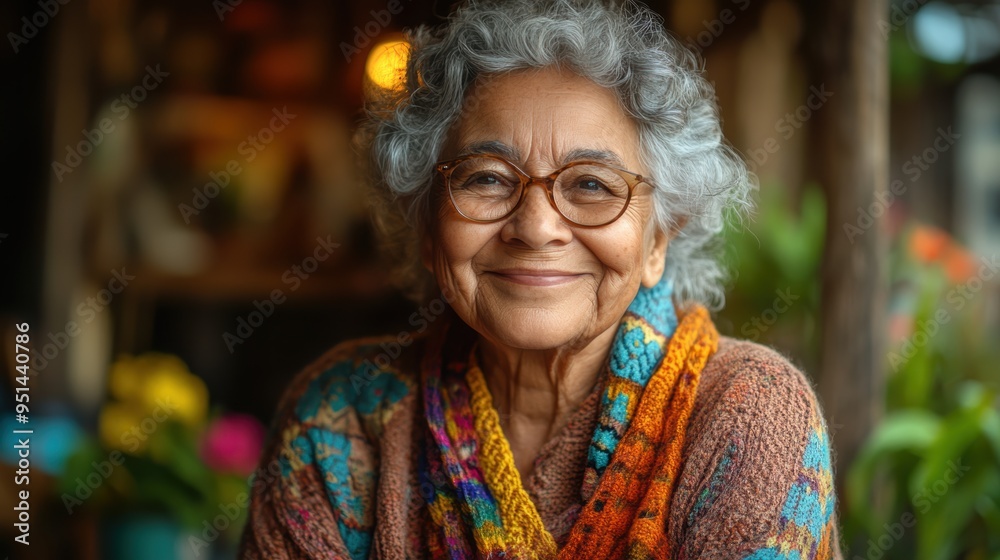 An older person knitting a colorful scarf, while a caregiver sits nearby, sharing a warm smile and gentle encouragement An older person knitting a colorful scarf, while a caregiver sits nearby, sharing a warm smile and gentle encouragement