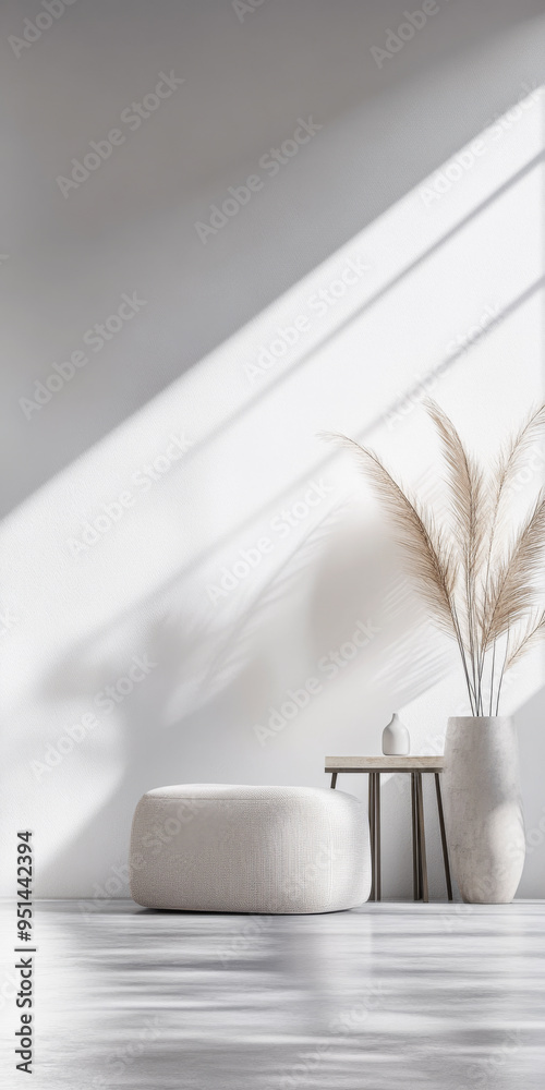 Mediterranean interior design composition in neutral tones with Scandinavian boho decor and natural lighting. Mediterranean interior design composition in neutral tones with Scandinavian boho decor and natural lighting.