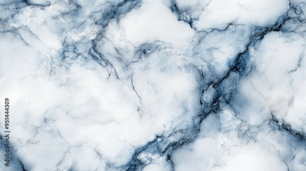 Seamless white marble with blue-grey veins, [Abstract Background Marble], [Cool and classic]