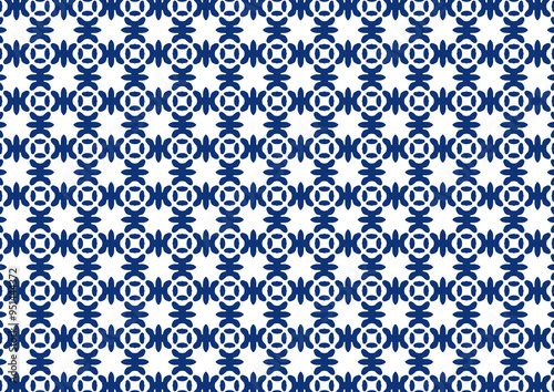 white and blue background abstract doodle art pattern seamless pattern with flowers
