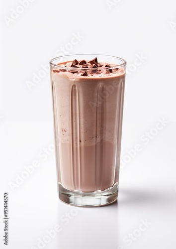 A glass of Chocolate Protein Smoothie smoothie milkshake beverage.