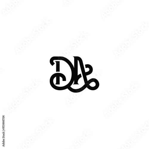 DA monogram logo design letter text name symbol monochrome logotype alphabet character simple logo