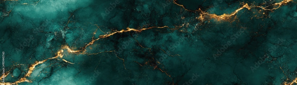Elegant dark green marble texture with golden vein accents, perfect for ...