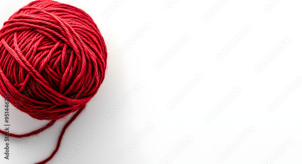 Photo of a Ball of Red Yarn on a White Background, Side View, Highlighting the Simplicity and Craftsmanship of Knitting Materials, Ideal for Representing Handcrafting, Textile Arts, and DIY Projects, Photo of a Ball of Red Yarn on a White Background, Side View, Highlighting the Simplicity and Craftsmanship of Knitting Materials, Ideal for Representing Handcrafting, Textile Arts, and DIY Projects,