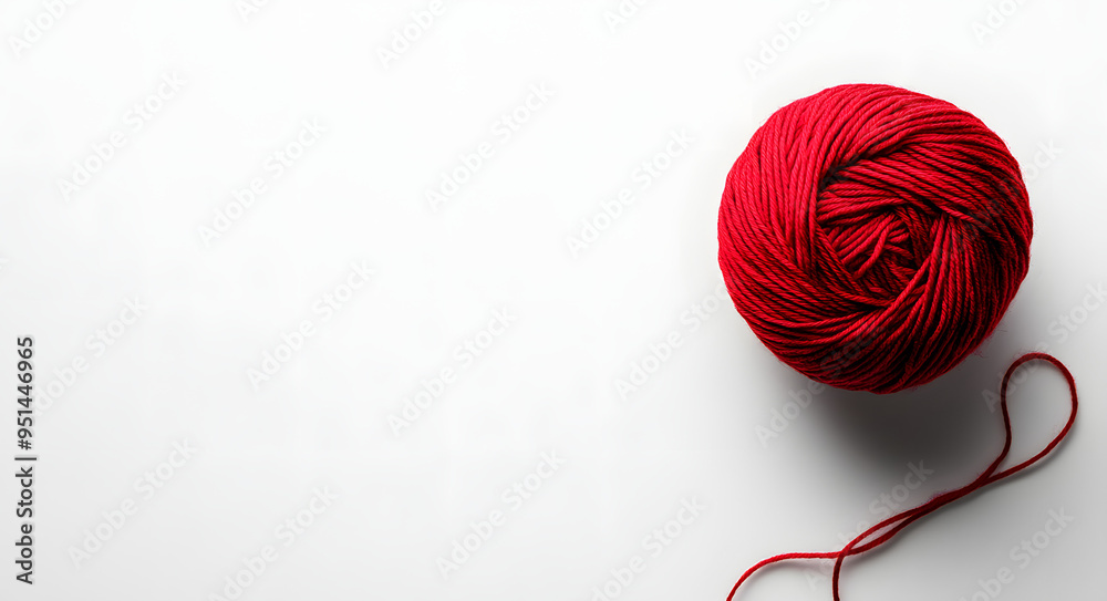 Photo of a Ball of Red Yarn on a White Background, Side View, Highlighting the Simplicity and Craftsmanship of Knitting Materials, Ideal for Representing Handcrafting, Textile Arts, and DIY Projects, Photo of a Ball of Red Yarn on a White Background, Side View, Highlighting the Simplicity and Craftsmanship of Knitting Materials, Ideal for Representing Handcrafting, Textile Arts, and DIY Projects,
