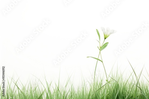 Solitary flower in green grass