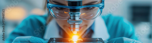 Closeup of an engineers hands assembling nanotechnology under a microscope, engineer, nanotechnology, precision, innovation photo