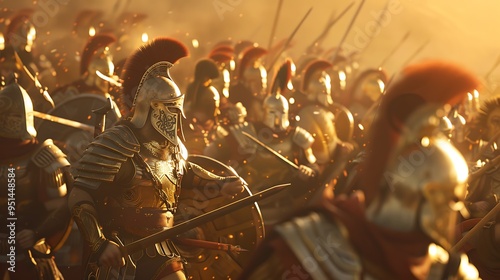 Persian Immortals heat of battle their distinctive armor gleaming under sun they form an unbreakable phalanx The scene is filled with the chaos of ancient warfare with swords clashing and dust rising