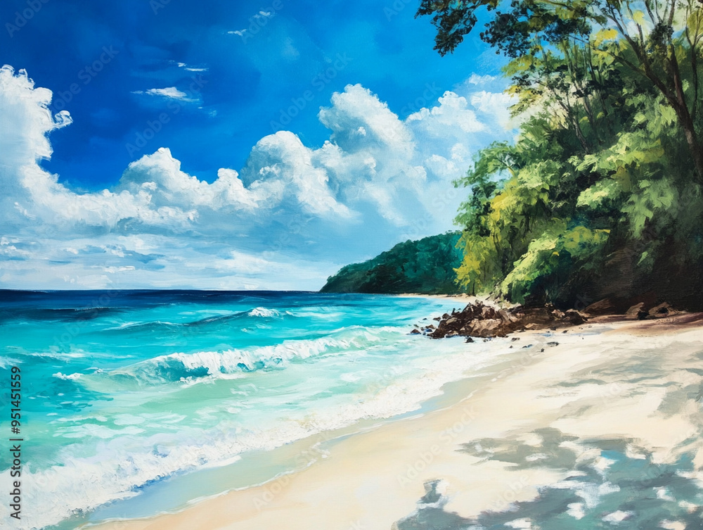 Tropical beach with turquoise waters
Tropical beach with turquoise waters