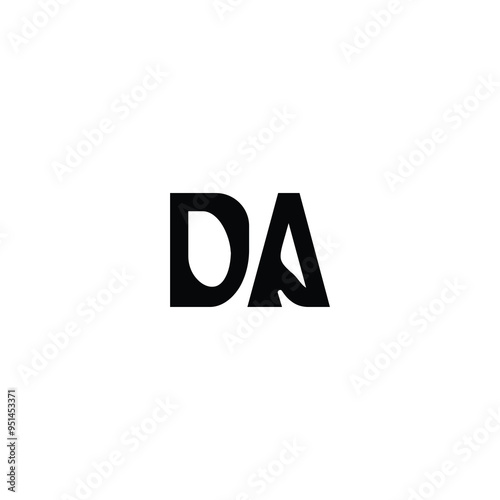 DA monogram logo design letter text name symbol monochrome logotype alphabet character simple logo