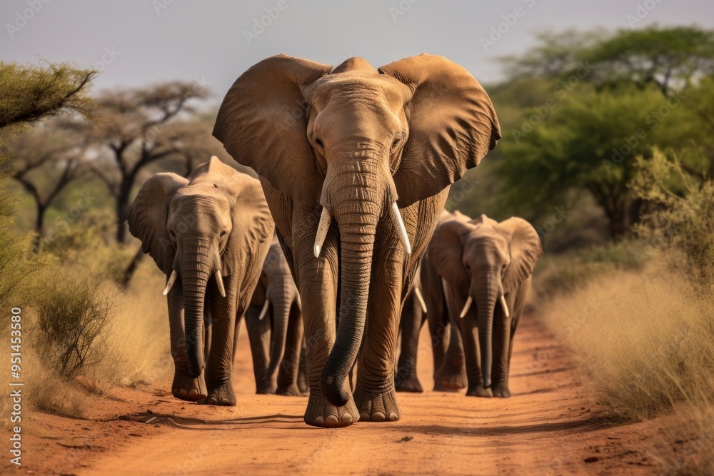 Obraz premium Elephants wildlife outdoors savanna.