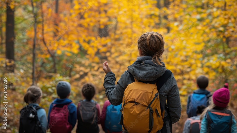 Autumn Hike Through Vibrant Forest Landscape