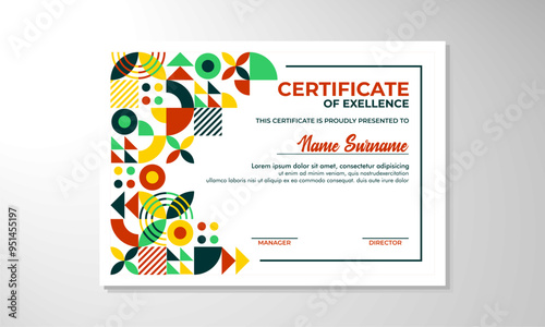 Modern flat certificate design template

