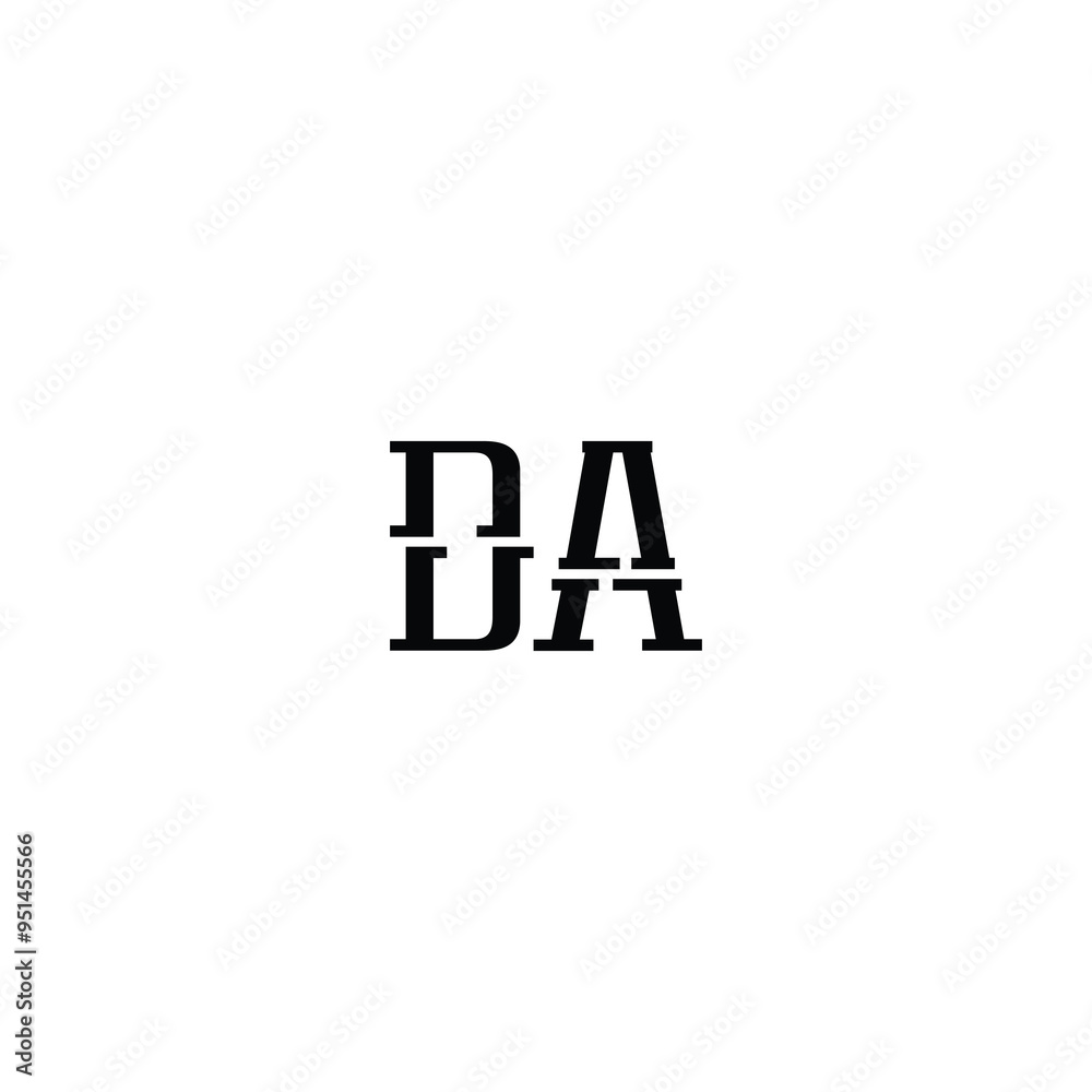 DA monogram logo design letter text name symbol monochrome logotype alphabet character simple logo DA monogram logo design letter text name symbol monochrome logotype alphabet character simple logo
