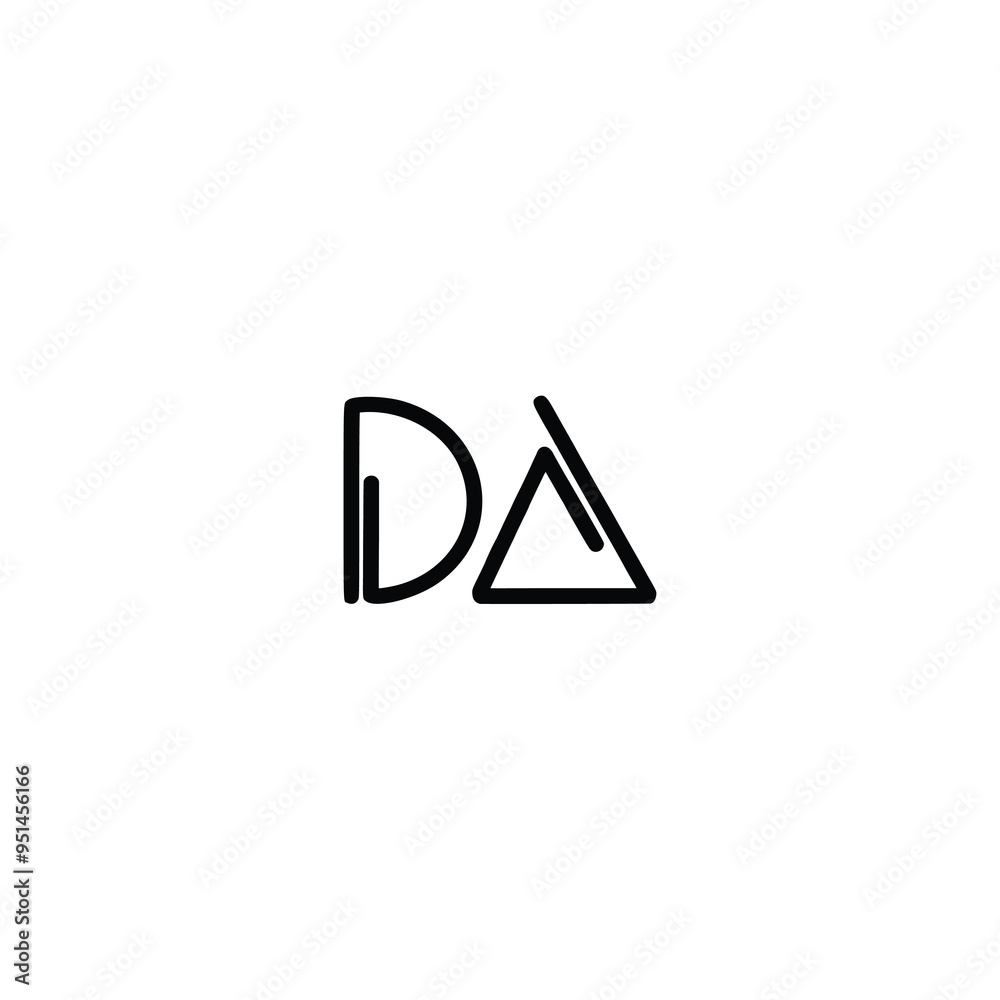 DA monogram logo design letter text name symbol monochrome logotype alphabet character simple logo DA monogram logo design letter text name symbol monochrome logotype alphabet character simple logo