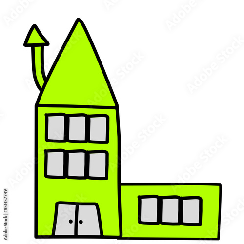 doodle illustration of a house or multi-storey building