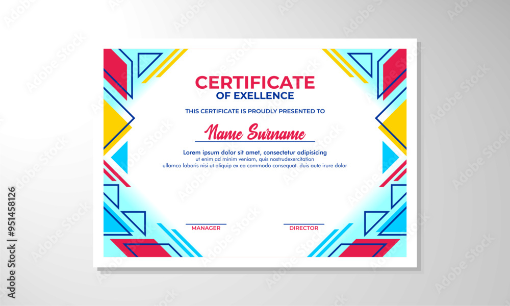 Modern flat certificate design template
Modern flat certificate design template