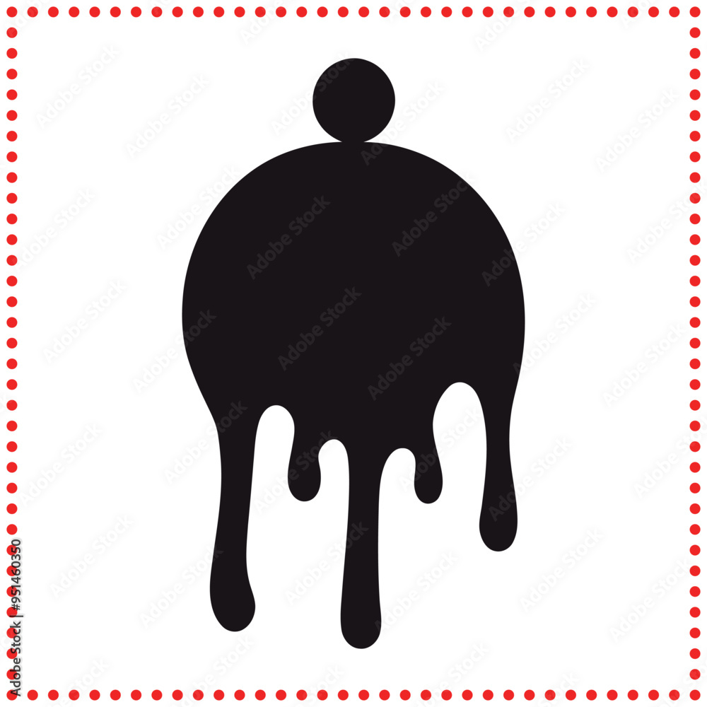 Sleek Dripping Paint Icon Vector   Perfect for Graphic Design and Art Illustrations