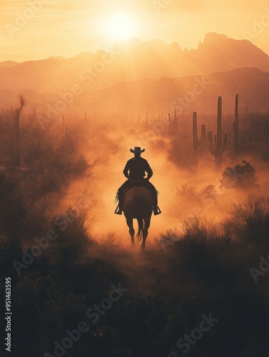 cowboy on horseback