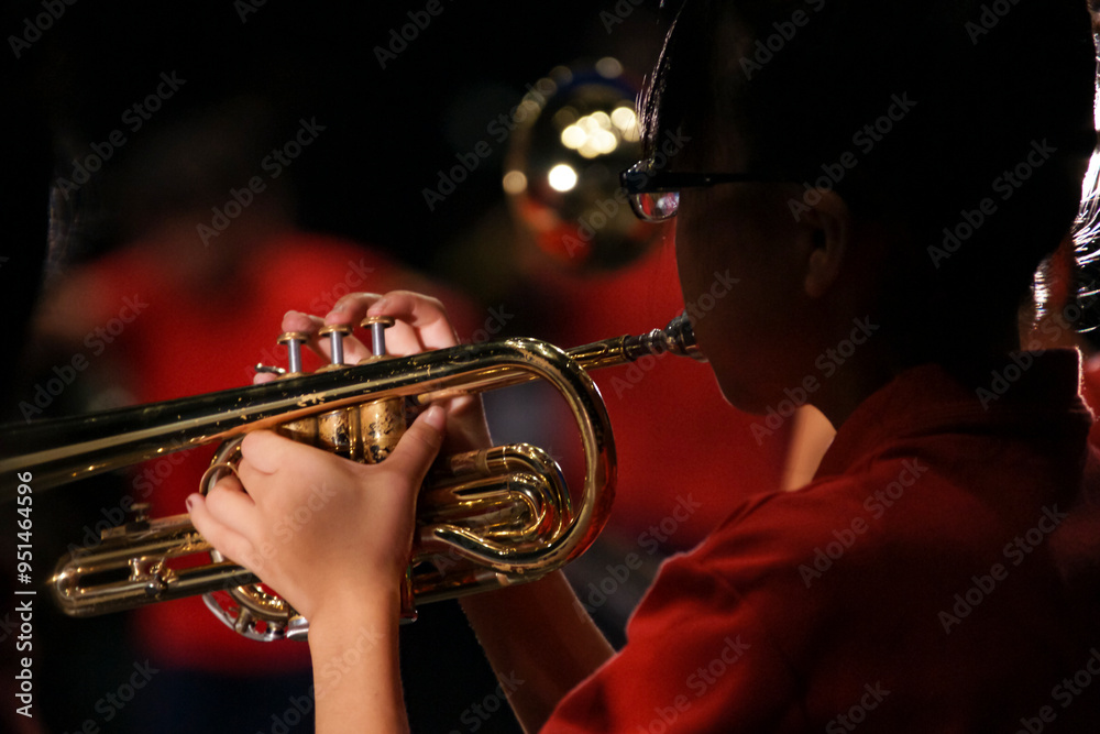 Obraz premium トランペットを演奏する