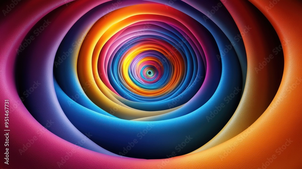 Abstract swirling colors creating a vibrant tunnel effect. Abstract swirling colors creating a vibrant tunnel effect.