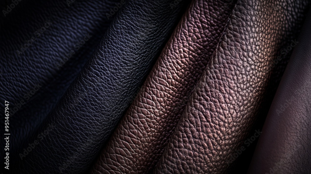 A close up shot of a variety of leather textures A close up shot of a variety of leather textures
