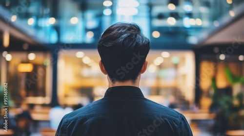 Contemplative Businessman in a Modern Office Environment