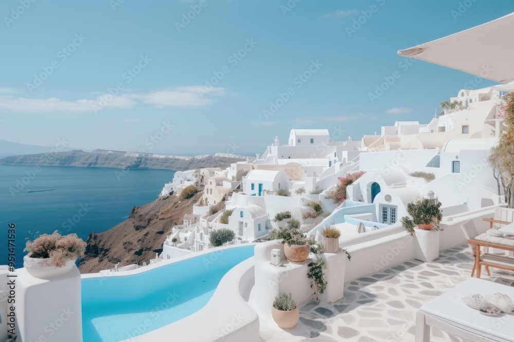 Obraz premium Santorini day architecture tranquility.