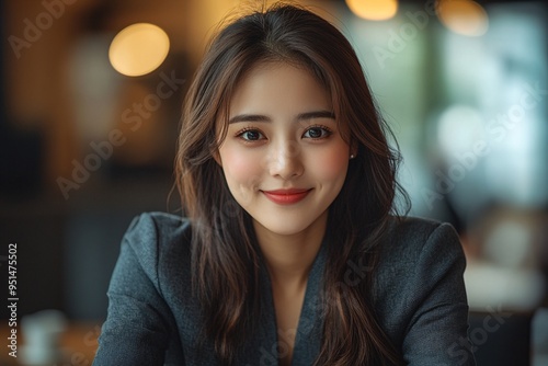 Portrait of an Asian businesswoman in a modern office setting