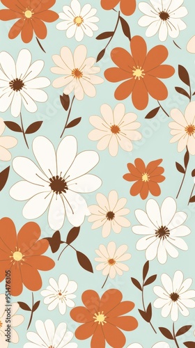 Wallpaper Mural Flowers wallpaper pattern plant art. Torontodigital.ca