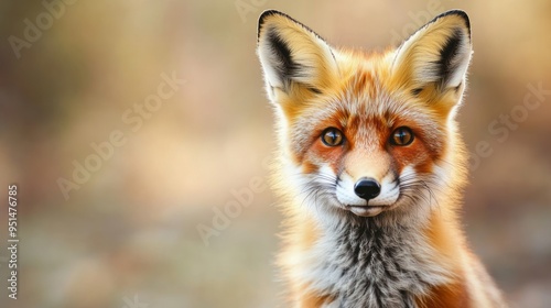 Playful young fox with vibrant fur and curious eyes, 