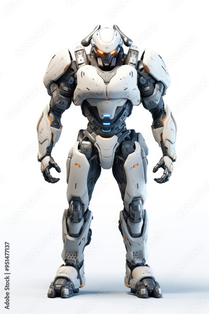 War robot cartoon adult white background. War robot cartoon adult white background.