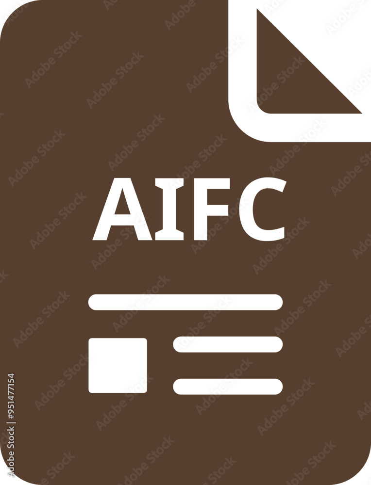 AIFC File icon minimal outline with symbols AIFC File icon minimal outline with symbols